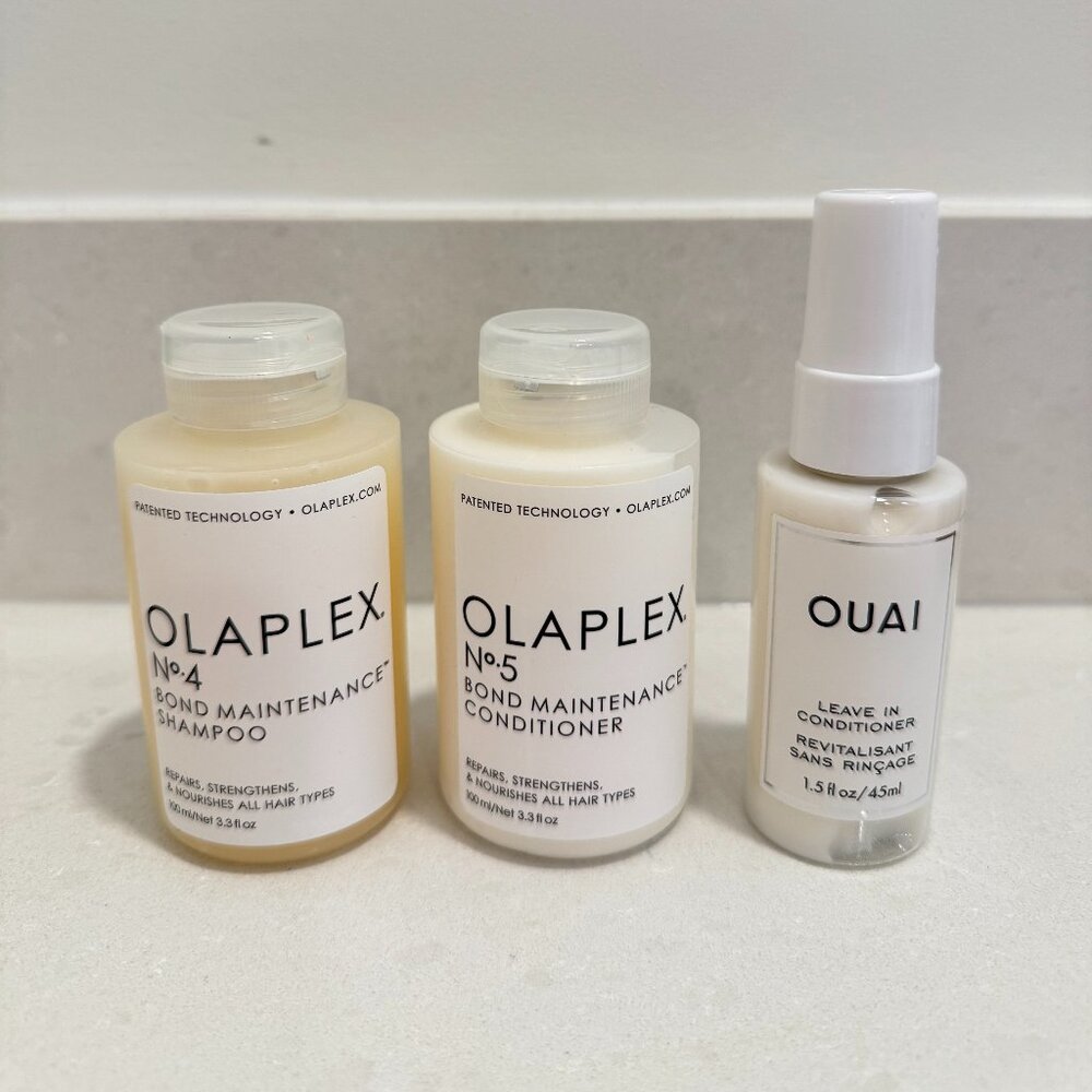 Olaplex No.4 & No.5 Travel Set + OUAI Leave In Conditioner NEW Haircare Trio